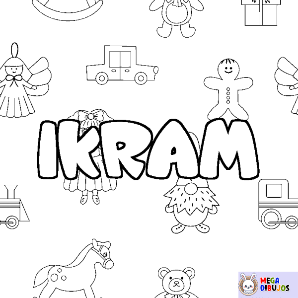 Coloración del nombre IKRAM - decorado juguetes