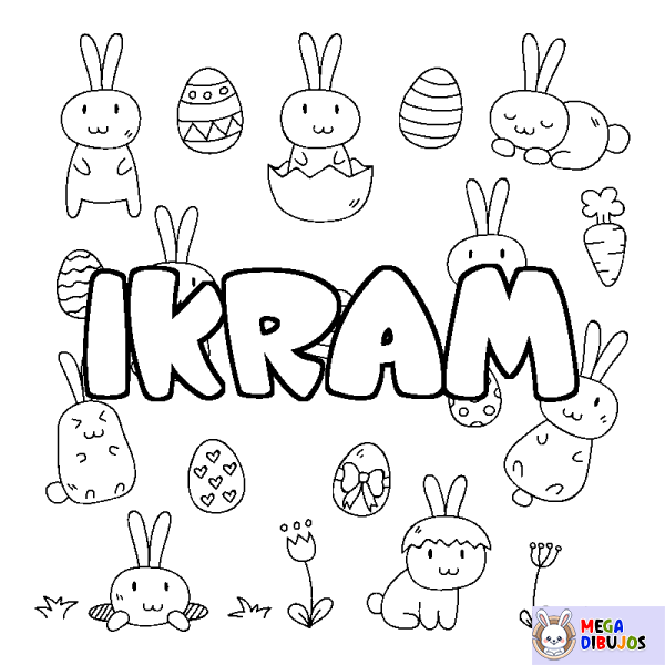 Coloración del nombre IKRAM - decorado Pascua