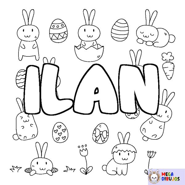 Coloración del nombre ILAN - decorado Pascua