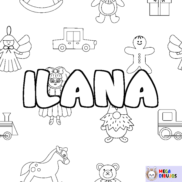 Coloración del nombre ILANA - decorado juguetes