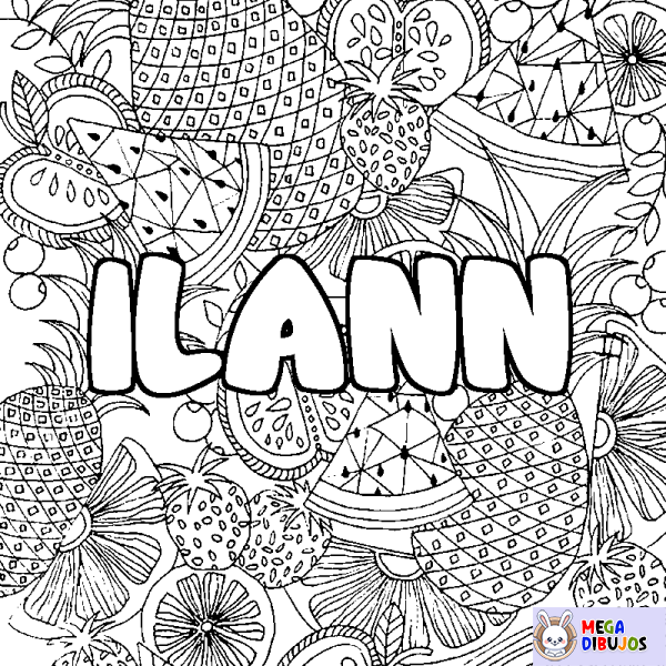 Coloración del nombre ILANN - decorado mandala de frutas