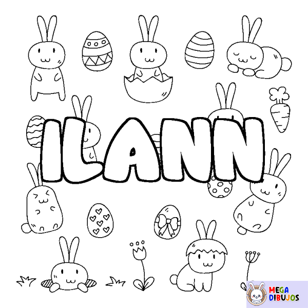 Coloración del nombre ILANN - decorado Pascua