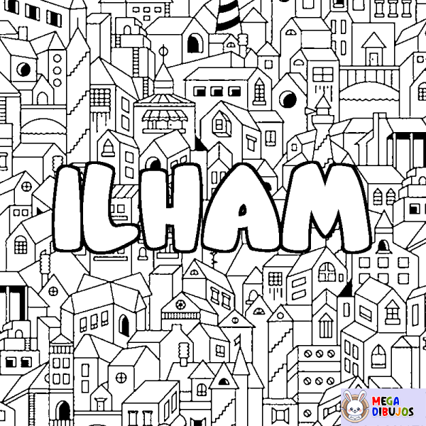 Coloración del nombre ILHAM - decorado ciudad