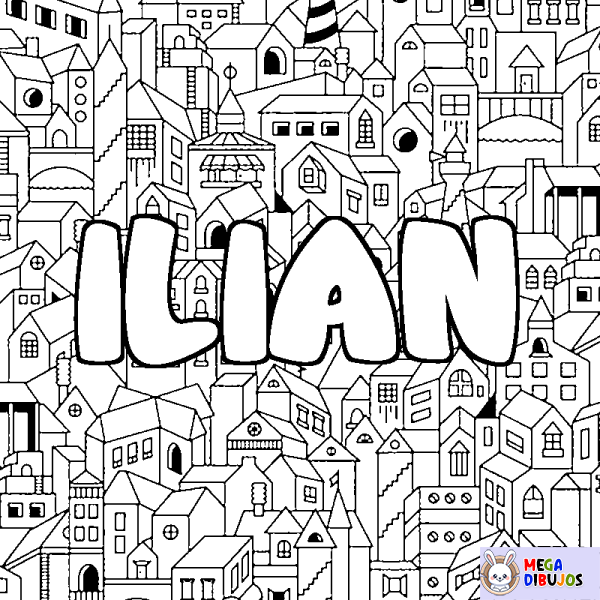 Coloración del nombre ILIAN - decorado ciudad