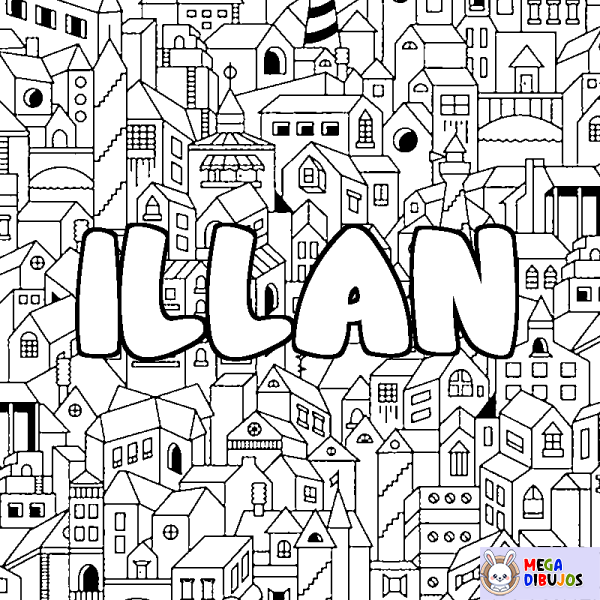 Coloración del nombre ILLAN - decorado ciudad