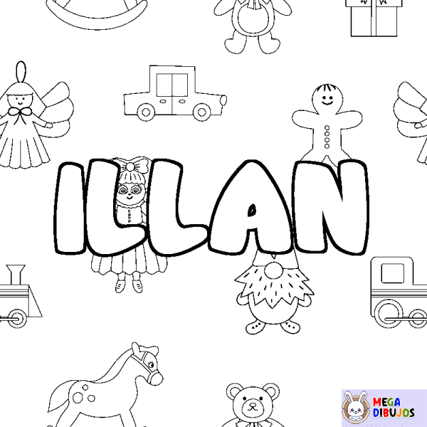 Coloración del nombre ILLAN - decorado juguetes