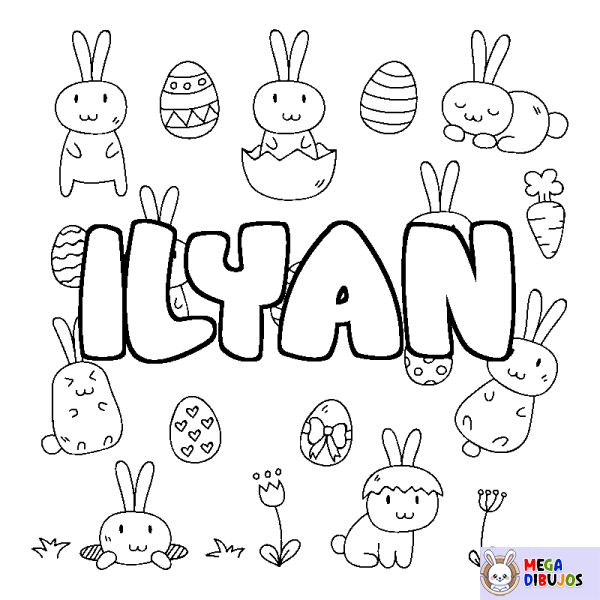 Coloración del nombre ILYAN - decorado Pascua