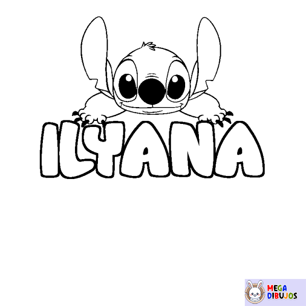 Coloración del nombre ILYANA - decorado Stitch
