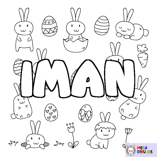 Coloración del nombre IMAN - decorado Pascua