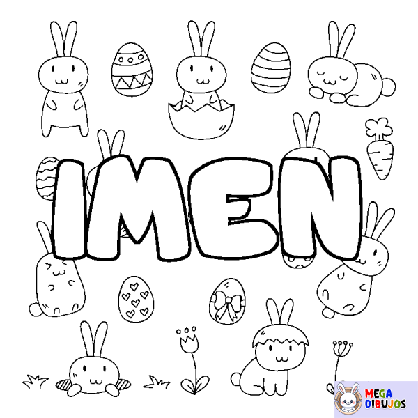 Coloración del nombre IMEN - decorado Pascua