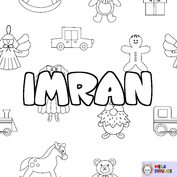 Coloración del nombre IMRAN - decorado juguetes