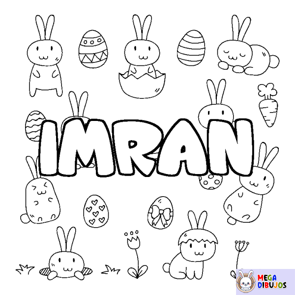 Coloración del nombre IMRAN - decorado Pascua