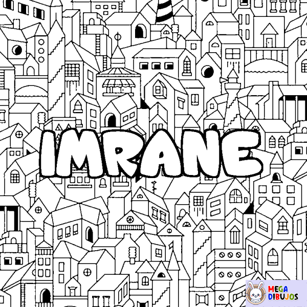 Coloración del nombre IMRANE - decorado ciudad