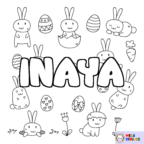 Coloración del nombre INAYA - decorado Pascua