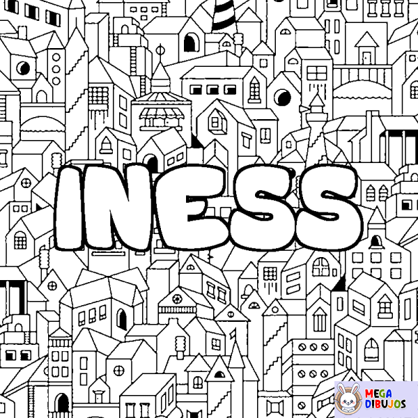 Coloración del nombre INESS - decorado ciudad
