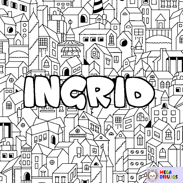 Coloración del nombre INGRID - decorado ciudad