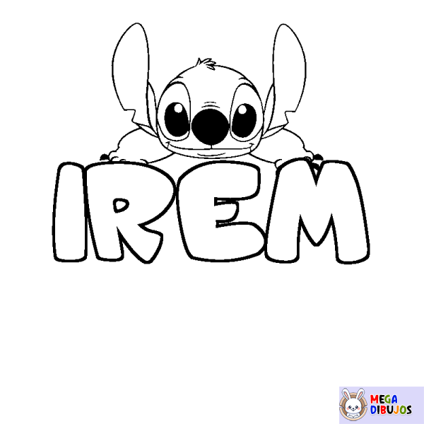 Coloración del nombre IREM - decorado Stitch
