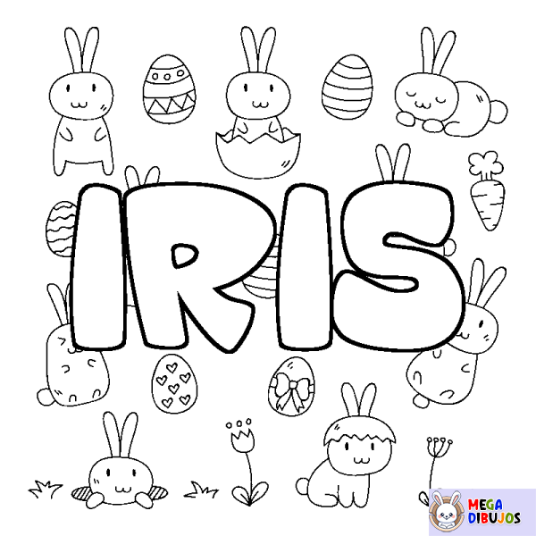 Coloración del nombre IRIS - decorado Pascua