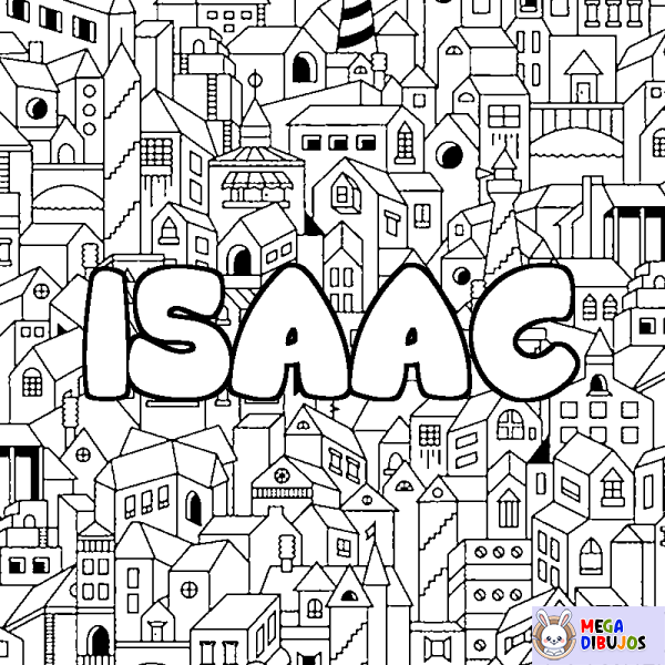 Coloración del nombre ISAAC - decorado ciudad