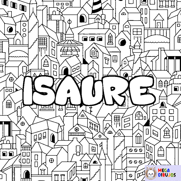 Coloración del nombre ISAURE - decorado ciudad