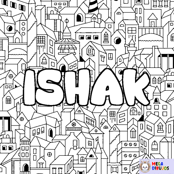 Coloración del nombre ISHAK - decorado ciudad