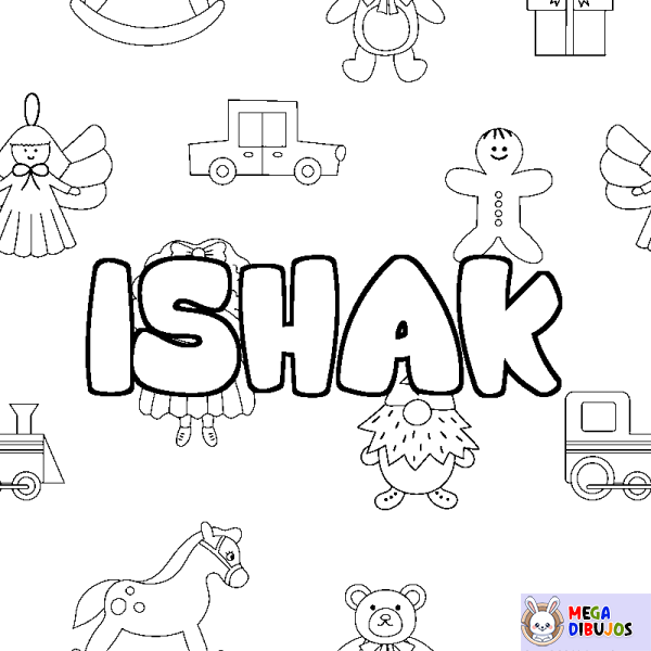 Coloración del nombre ISHAK - decorado juguetes