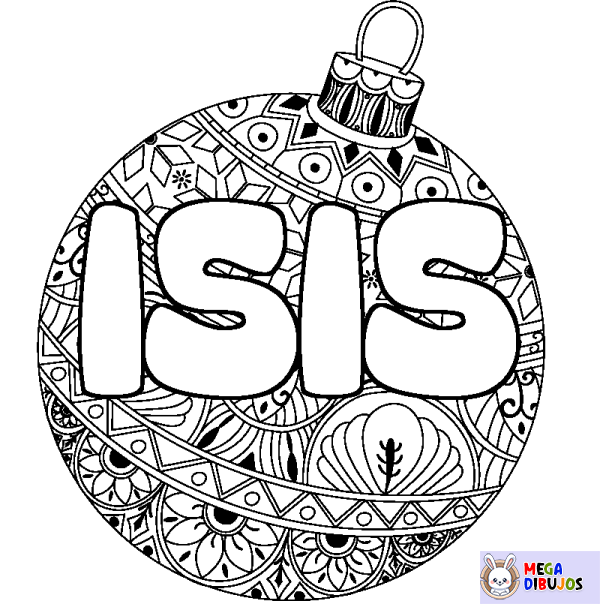 Coloración del nombre ISIS - decorado bola de Navidad