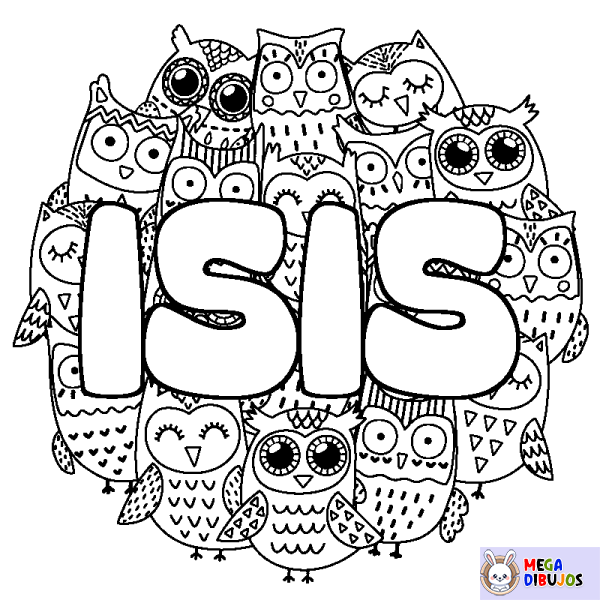 Coloración del nombre ISIS - decorado b&uacute;hos