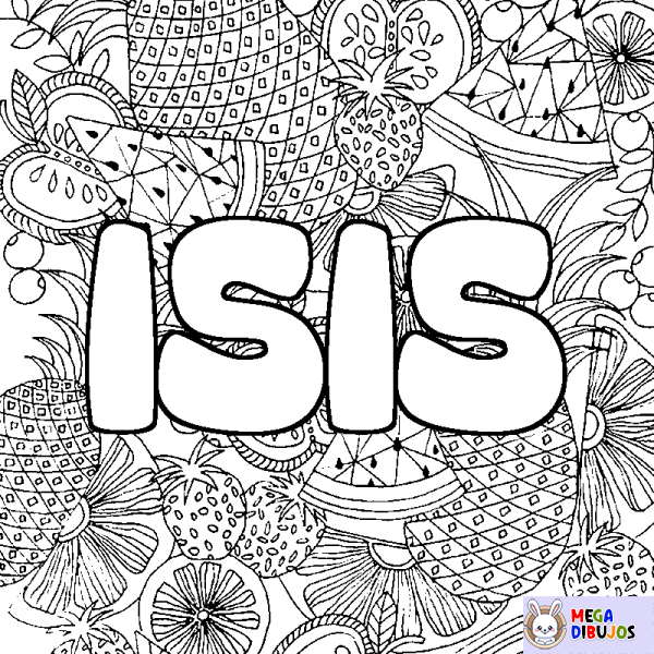 Coloración del nombre ISIS - decorado mandala de frutas