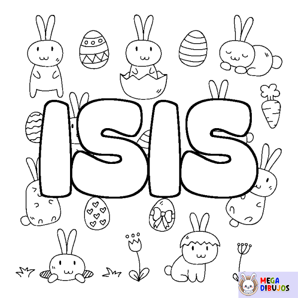 Coloración del nombre ISIS - decorado Pascua