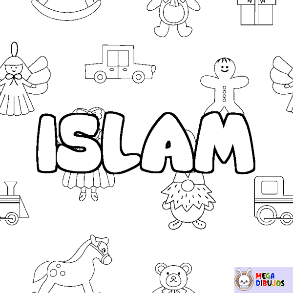 Coloración del nombre ISLAM - decorado juguetes