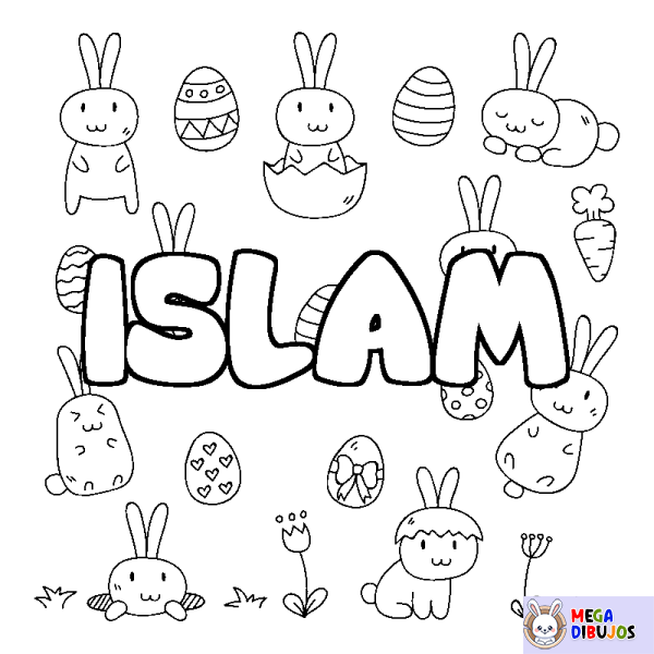 Coloración del nombre ISLAM - decorado Pascua