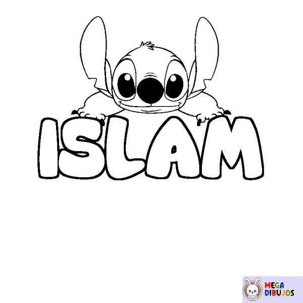 Coloración del nombre ISLAM - decorado Stitch