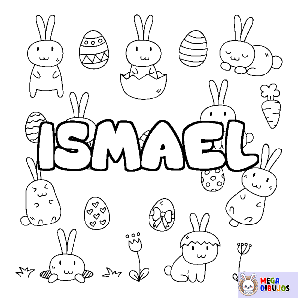 Coloración del nombre ISMAEL - decorado Pascua