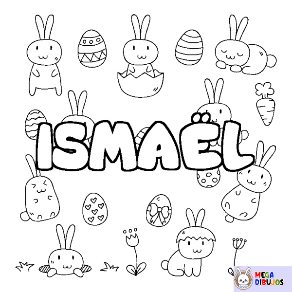 Coloración del nombre ISMA&Euml;L - decorado Pascua