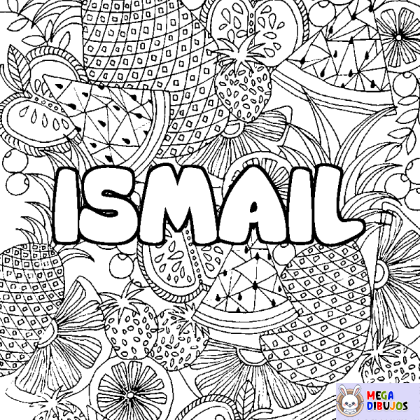 Coloración del nombre ISMAIL - decorado mandala de frutas