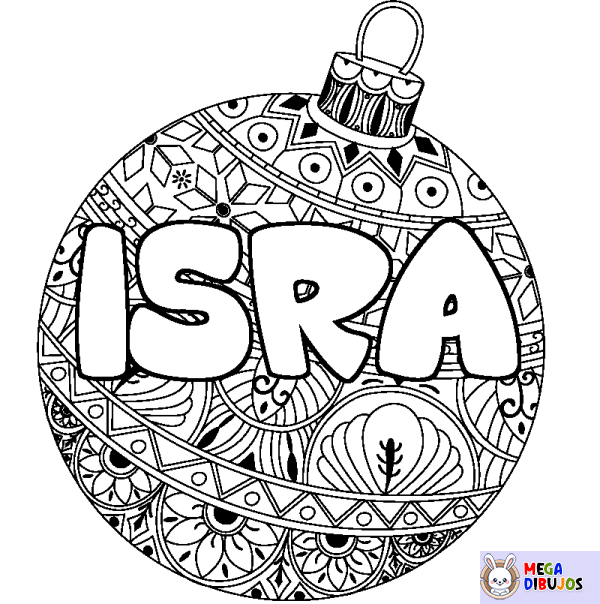 Coloración del nombre ISRA - decorado bola de Navidad