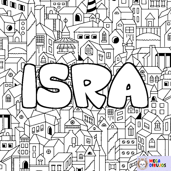 Coloración del nombre ISRA - decorado ciudad