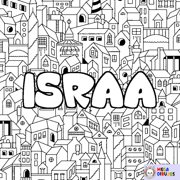 Coloración del nombre ISRAA - decorado ciudad