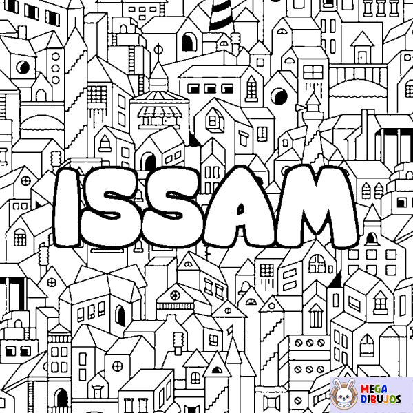 Coloración del nombre ISSAM - decorado ciudad