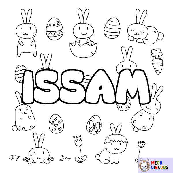 Coloración del nombre ISSAM - decorado Pascua