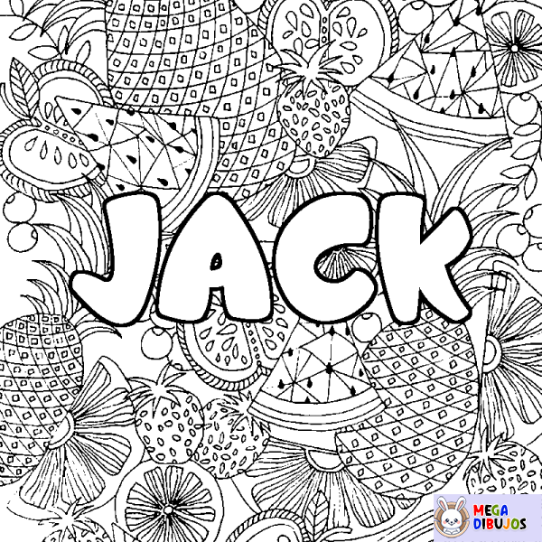 Coloración del nombre JACK - decorado mandala de frutas