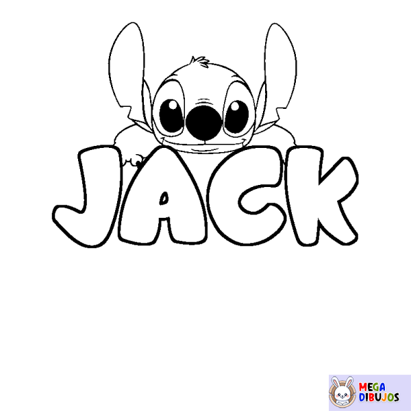 Coloración del nombre JACK - decorado Stitch