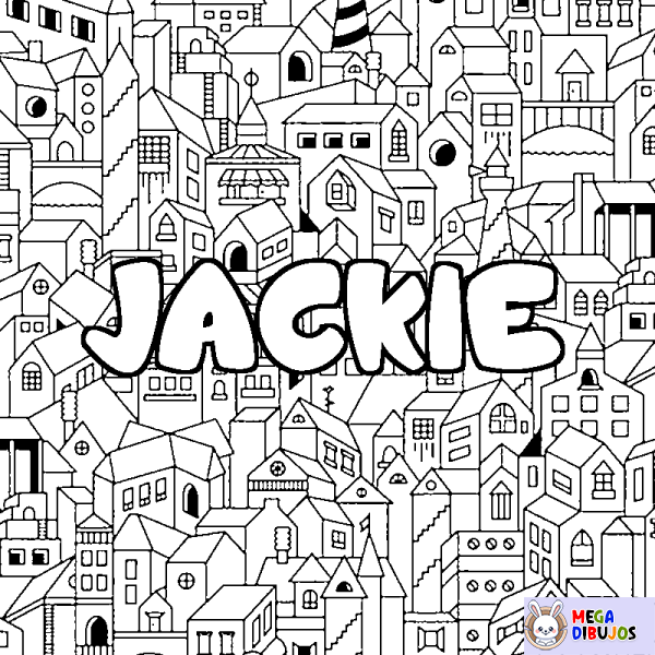 Coloración del nombre JACKIE - decorado ciudad