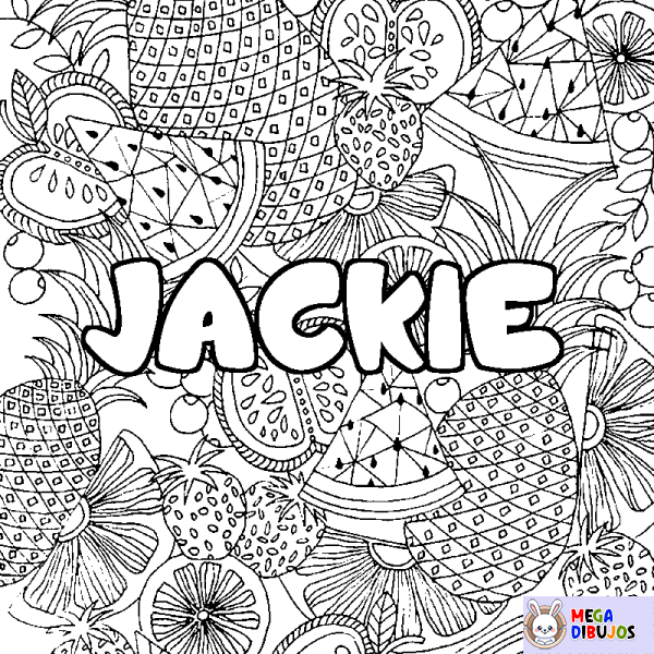 Coloración del nombre JACKIE - decorado mandala de frutas