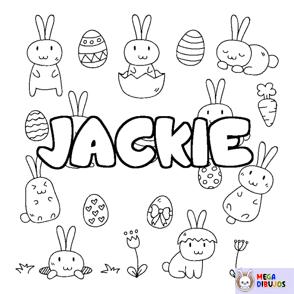 Coloración del nombre JACKIE - decorado Pascua