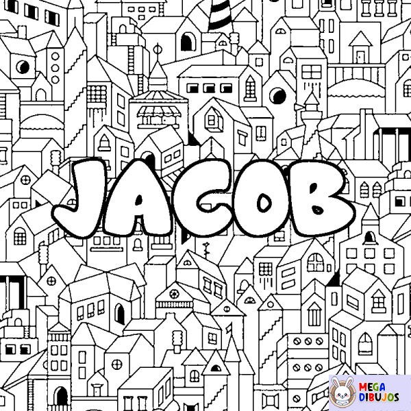 Coloración del nombre JACOB - decorado ciudad