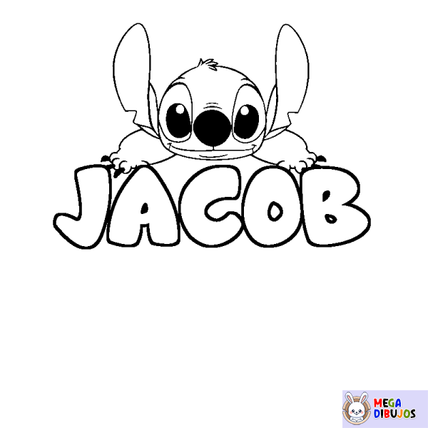 Coloración del nombre JACOB - decorado Stitch