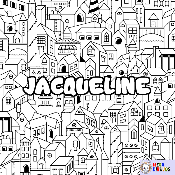 Coloración del nombre JACQUELINE - decorado ciudad