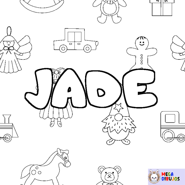 Coloración del nombre JADE - decorado juguetes